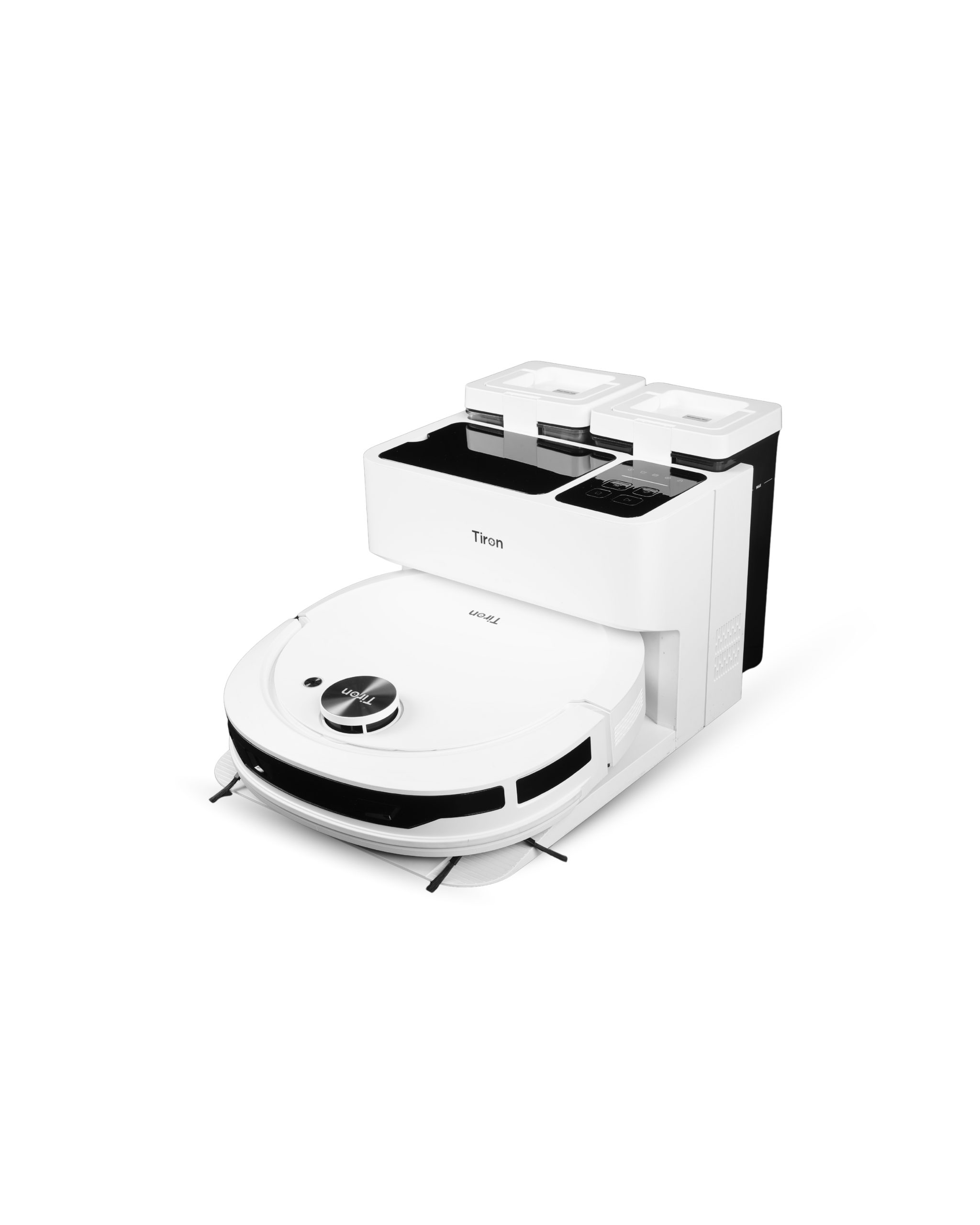 TIRON TRV 40 PRO robotic vacuum cleaner – 12000Pa suction with smart mapping and auto mop in white